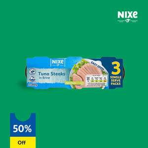 Nixe 3 Pack Tuna Steaks in Brine - 50% off with voucher via Lidl Plus app (Selected Accounts) 65p @ Lidl
