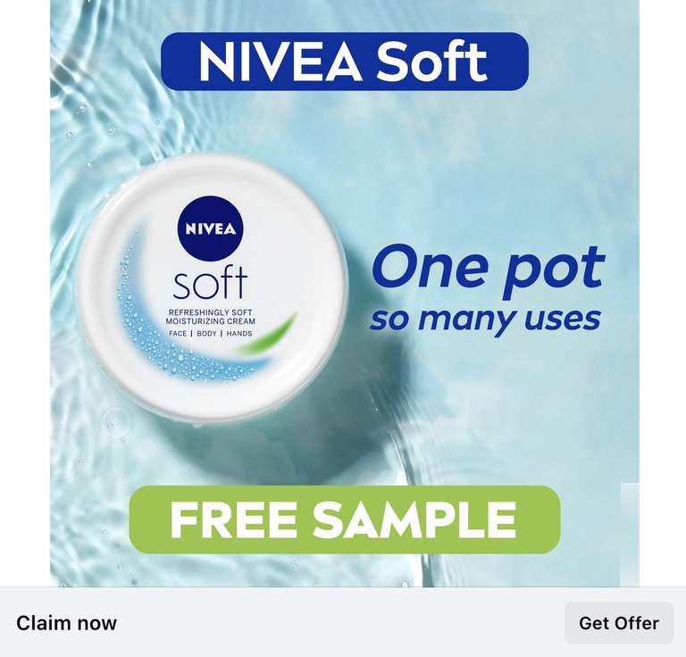 Free Nivea Soft sample by completing Facebook survey @ Nivea