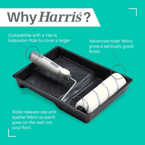 Harris Seriously Good Walls & Ceilings Twin Medium Pile Paint Roller Set with Tray & Frame | 9" locker pick up