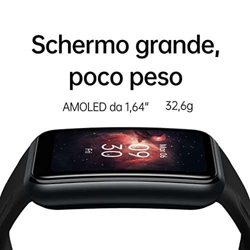 OPPO Watch Free – Smart Watch, AMOLED Curved Screen, 32g, Bluetooth 5.0, 5ATM Resistance, Fast Charge - Black - £44.99 @ Amazon