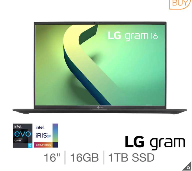 LG Gram 16" WQXGA 2.5k Ultra-Lightweight Intel EVO Intel Core i7-1260P 16GB RAM 1TB SSD Laptop (Members Only) £859.98 at checkout @ Costco