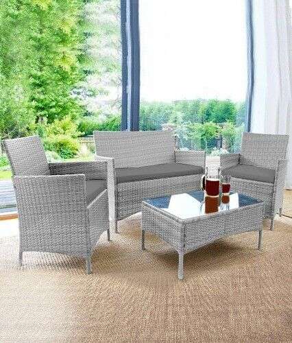 Rattan Garden Furniture 4 piece set (Mixed Grey) - £83.38 delivered (UK Mainland) Using Code @ eBay / Klien Interiors