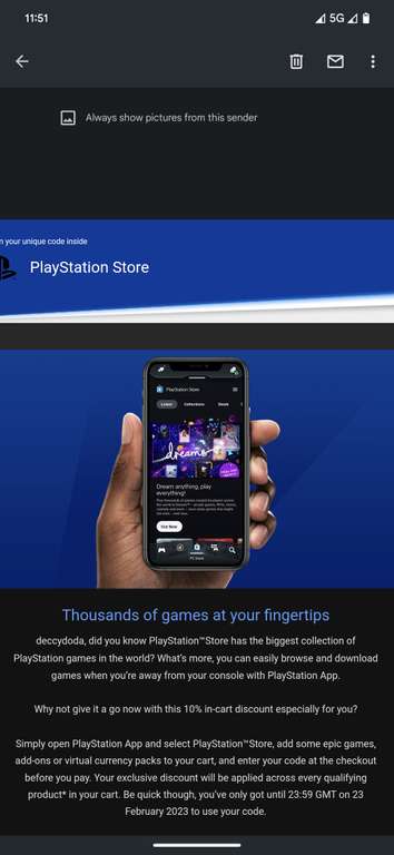 PS Store Discount Code Could Be in Your Inbox Today