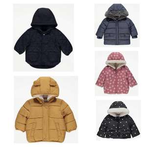 Kid's Coats and Jackets Sale from £6 for Navy Quilted Hooded Coat free C&C