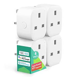 4 Pack meross 13A Smart WiFi Plugs Mini, Works with Alexa, Google Home, Wireless Remote Control Timer, No Hub Required