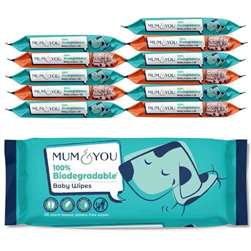 Mum & You Biodegradable Baby Wipes Multipack, 672 Wet Wipes (12 Packs) £9.50 / £8 S&S + Voucher