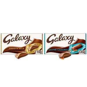 Galaxy Sharing Bar 110g & Salted Caramel Chocolate Bar 135g