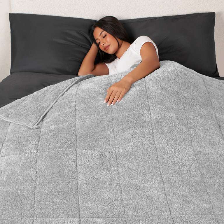 Brentfords Teddy Fleece Weighted Blanket - Silver Grey - 125 x 150cm - 4kg