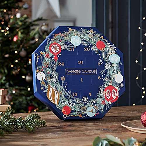 Yankee Candle Wreath Advent Calendar | Christmas Scented Candles Gift Set | 24 Tea Lights & 1 Glass Candle Holder £17.32 @ Amazon