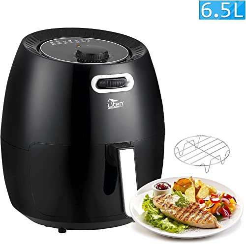 Uten Air Fryer Oven, Air Fryers 6.5L Uten Oil Free Fryer with Temperature Control and Timer, with Partition & Bracket 1800W £68.26 @ Amazon