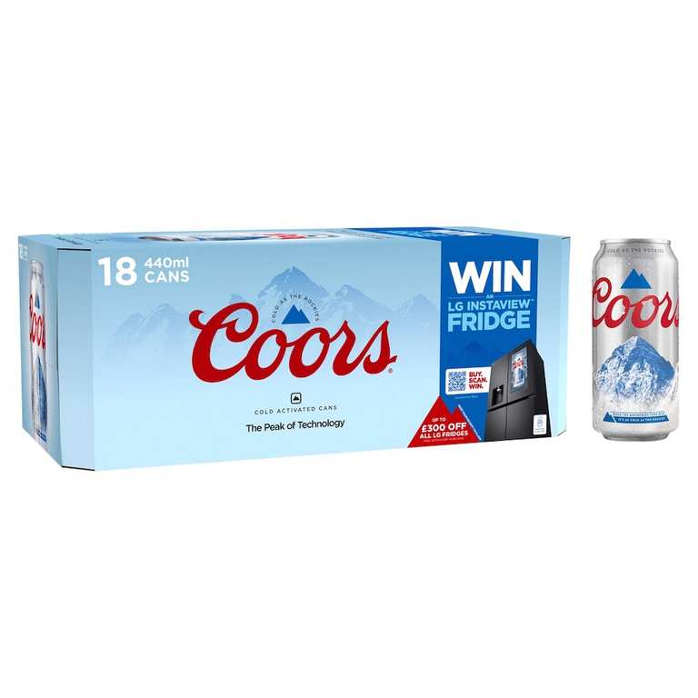Coors Lager Beer 18 x 440ml - Clubcard Price