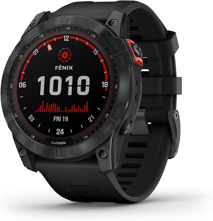 Garmin Fenix 7X Silicone Strap Smart Watch - Black - Free C&C