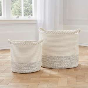 Plait Rope Storage Basket - Grey/Off White - £14 (+£3.99 Delivery) @ Dusk