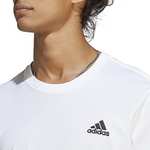 adidas Men's Essentials Single Jersey Embroidered Small Logo T-Shirt Short Sleeve tee - White