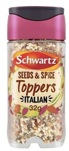 Schwartz seeds and spice toppers Italian 28g - 69p each or 2 for £1 Instore @ Heron foods (Preston)
