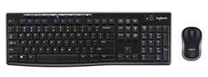 Logitech MK270 Wireless Keyboard and Mouse Combo, 2-Year Battery Life, QWERTY UK Layout, Black