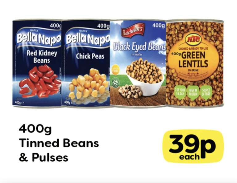 Tinned Beans & Pulses Various 400g