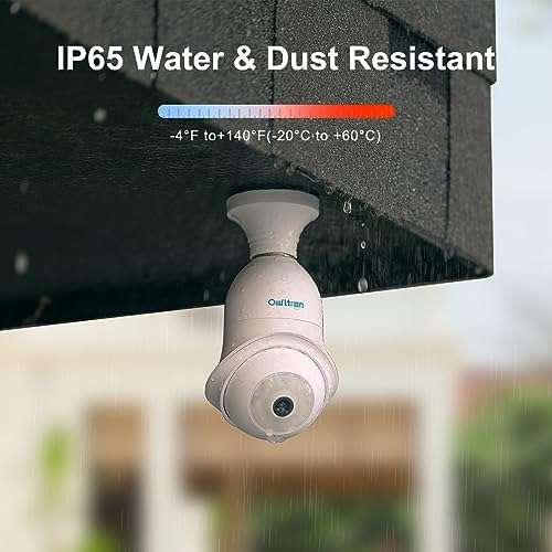 4MP Bulb Security Camera 2.4GHz 360° 2K Security Wireless Outdoor