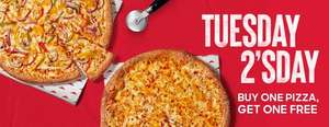 Buy one large or medium pizza & get another for free (collection only & at participating stores) from £14.99 @ Pizza Hut