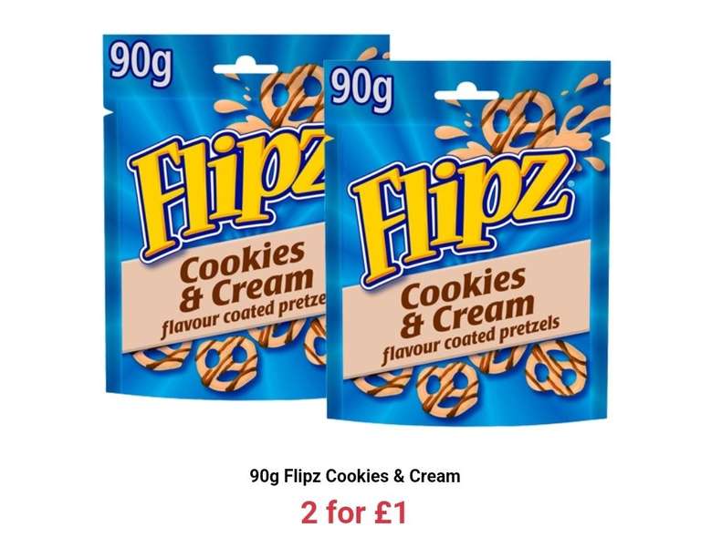Flipz Cookies & Cream 90g | 2 for £1 (50p each) @ FarmFoods