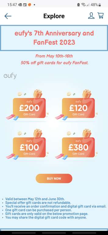 Eufy S380 HomeBase 3 Upgrade from Homebase 2 via Eufy App £55 for existing customers using half price gift card via App @ Eufy
