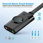 TechRise USB Sound Card, USB to 3.5mm Headphone Audio Interface - Upoint FBA