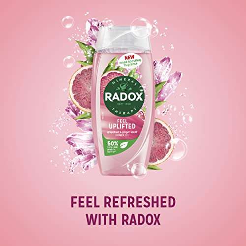 Radox Mineral Therapy Feel Uplifted Shower Gel with Grapefruit & Ginger Scent - (3x225ML) Minimum Spend Applies / Area Specifc Amazon Fresh