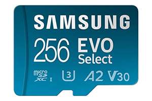 Samsung EVO Select 256GB microSDXC UHS-I U3 130MB/s Full HD & 4K UHD Memory Card inc. SD-Adapter - £23.19 delivered @ Amazon