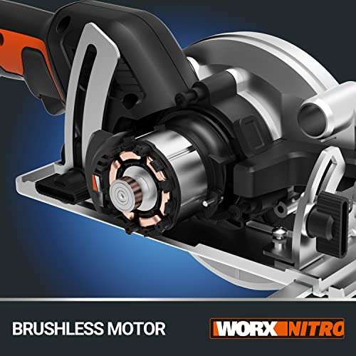 WORX Nitro 18V(20V MAX) 120mm Cordless Portable and Compact Circular Saw, Brushless,, 41mm Cutting Depth, , 3pcs Cutting Blades