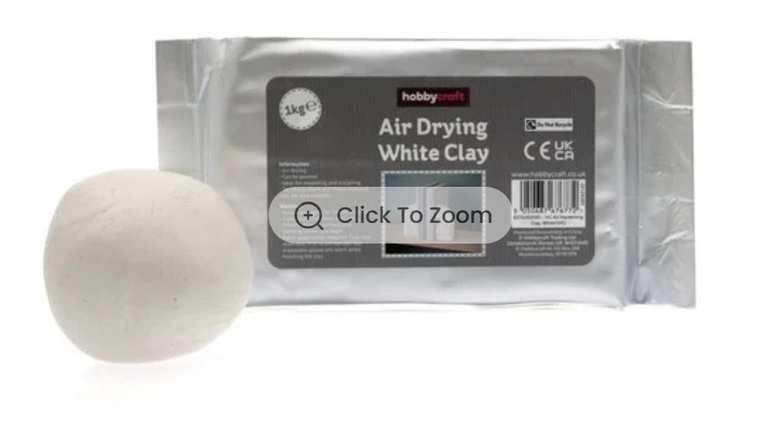 White Air Drying Clay 1kg - Free C&C