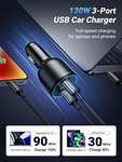 UGREEN 130W USB C Car Charger 3-Port PD 100W PD3.0/QC4.0/PPS Fast Car Charger Adapter+ 100W USB C Cable £25.99 using voucher @ Amazon/Ugreen