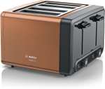 Bosch DesignLine Plus TAT4P449GB 4 Slot Stainless Steel Toaster with variable controls - Copper Only £29 @ Amazon