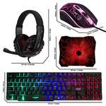 Gaming Keyboard and Mouse and Mouse pad and Gaming Headset, Wired LED RGB Backlight Bundle for PC Gamers £25.49 Sold by Orzly @ Amazon