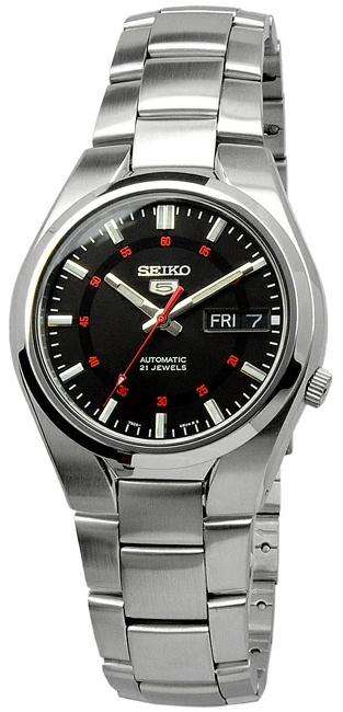 Seiko 5 Automatic Black Dial Stainless Steel Mens Watch SNK617K1