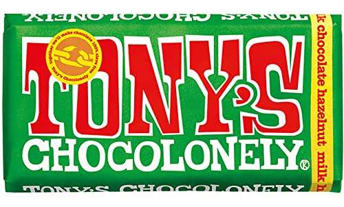 Tony's Chocolonely Milk Hazelnut Chocolate Bar - 1 x 180 Gram