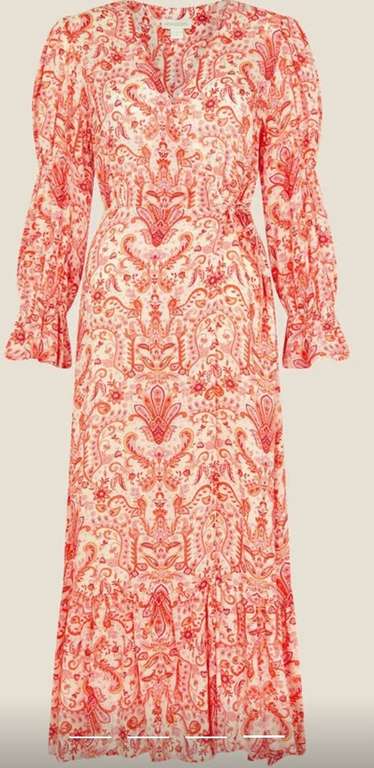 Paisley Print Maxi Wrap Dress Orange £22 Click & Collect @ Monsoon
