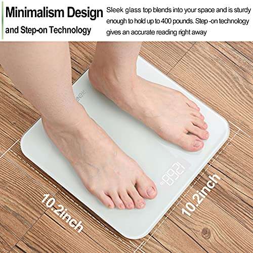 RENPHO Digital Bathroom Scales Weighing Scale with High Precision Sensors Body Weight Scale (Stone/lb/kg) £9.99 @ Amazon