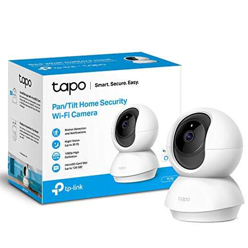 TP-Link Tapo Pan/Tilt Smart Security Camera, Indoor CCTV with voucher