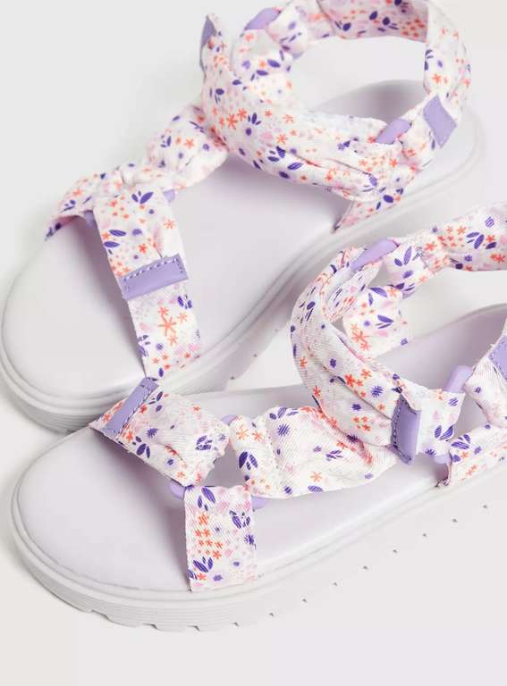 Lilac Floral kids Strappy Sandals reduced + Free Click and collect