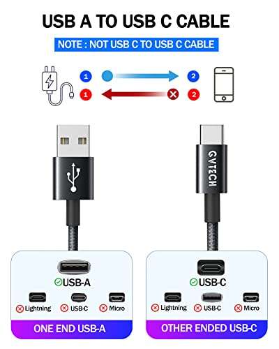 GVTECH USB C Cable, (2m 2-Pack) Type C Fast Charger Charging Cable Braided £3.29 Sold by DGVUK and Fulfilled by Amazon
