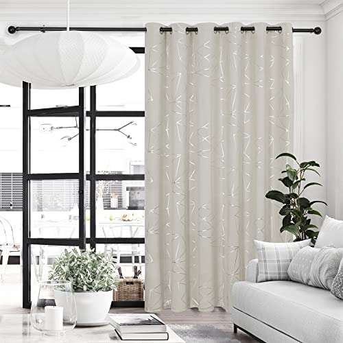 Eyelet Blackout Thermal Insulated Silver Diamond Printed Beige Curtains 46x72 inches - £14.84 with voucher - sold by Deconovo-Home @ Amazon