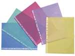 Pack of 50 Viquel A4 Punched Polypropylene Pockets sleeves - Assorted colours