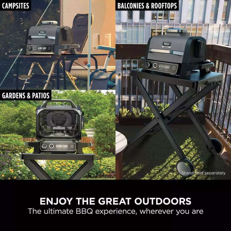 Ninja Woodfire Electric BBQ Grill Smoker + Free Stand + Cover [OG701UK] - w/Codes, Sold By Ninja