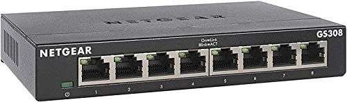 NETGEAR 8 Port Gigabit Network Switch GS308 | Ethernet Switch | Ethernet Splitter | Plug-and-Play £14.99 (Prime Day) @ Amazon