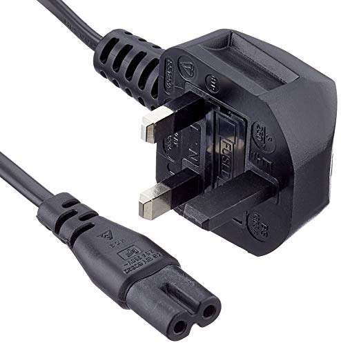 Pro Elec PEL00419 UK Plug to IEC C7 Figure 8 Power Lead, 2m, Black