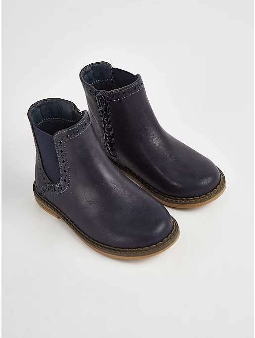 Navy Chelsea Boots Size 5 Jnr - 12 Jnr - £6 with free click and collect @ George (Asda)