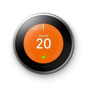 Google Nest Learning Thermostat 3rd Generation, Stainless Steel - Smart Thermostat