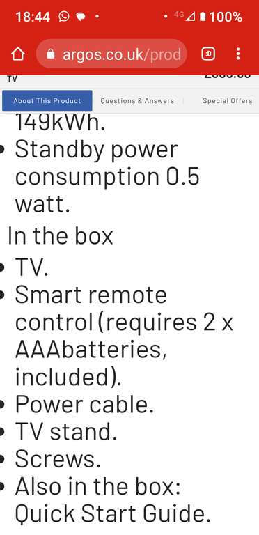 Bush 65 Inch Smart 4K UHD HDR LED Freeview TV