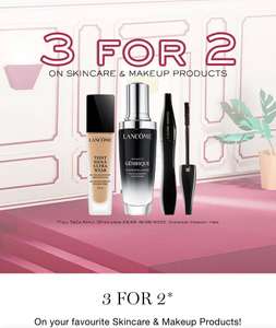 Lancôme 3 for 2 on skincare and makeup incl. 3x Teint Idol Ultra Wear Foundation for £70 @ Lancome