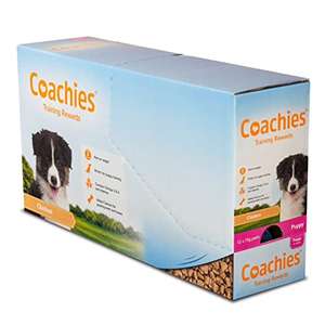 12 pack COACHIES Puppy Training Treats 75g £4.85 (Usually dispatched within 1 to 2 months) @ Amazon